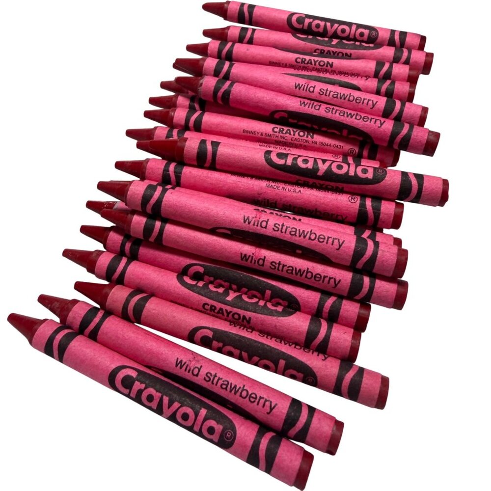 Vintage Hard to Find Crayola Wild Strawberry Crayon 24 Pack Collectable